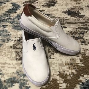 White polo Vaughn Slip Ons. Size 9.5.